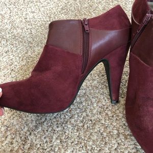 Fergalicious Burgundy booties